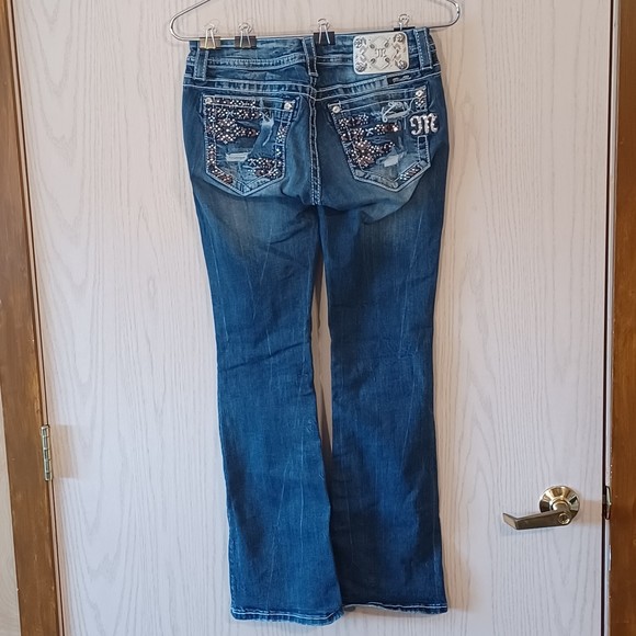 Miss Me Jeans, Size 28, Distressed, Bedazzled, Mid-Rise, 28W x 29L - Picture 2 of 12